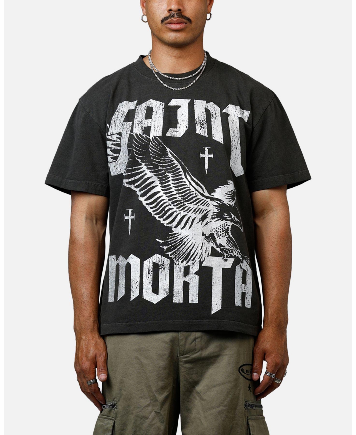 Saint Morta Men's Ride Or Die Boxy T-Shirt Black Wash