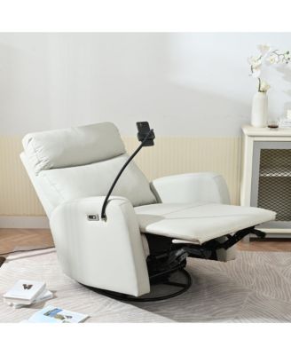 270°Power Swivel Rocker Recliner Chair,Electric Glider Reclining Sofa with USB Ports for Living Room Bedroom