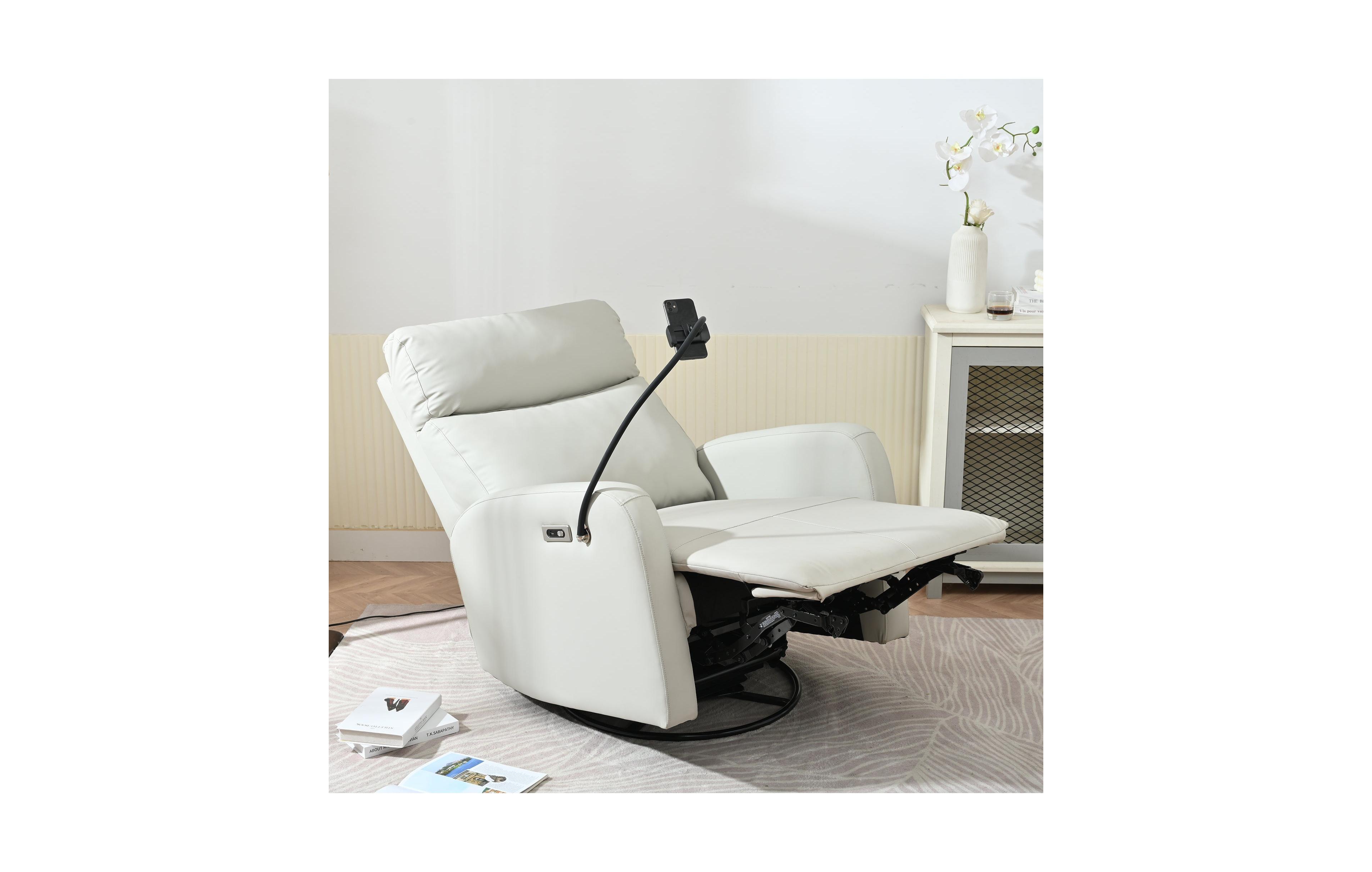 Clihome 270°Power Swivel Rocker Recliner Chair,Electric Glider Reclining Sofa with Usb Ports for Living Room Bedroom
