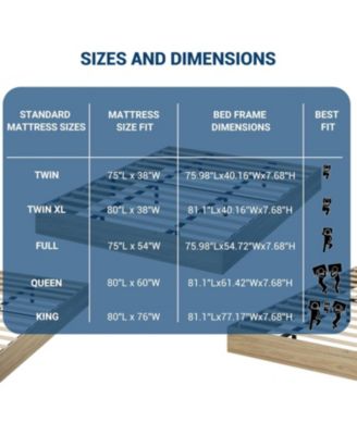 Easy Assembly King Size Wood Platform Bed Frame Space Saving, for Living Room, Guest Room