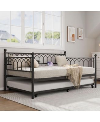 Easy Assembly Twin Size Metal Daybed Space Saving, for Living Room, Guest Room