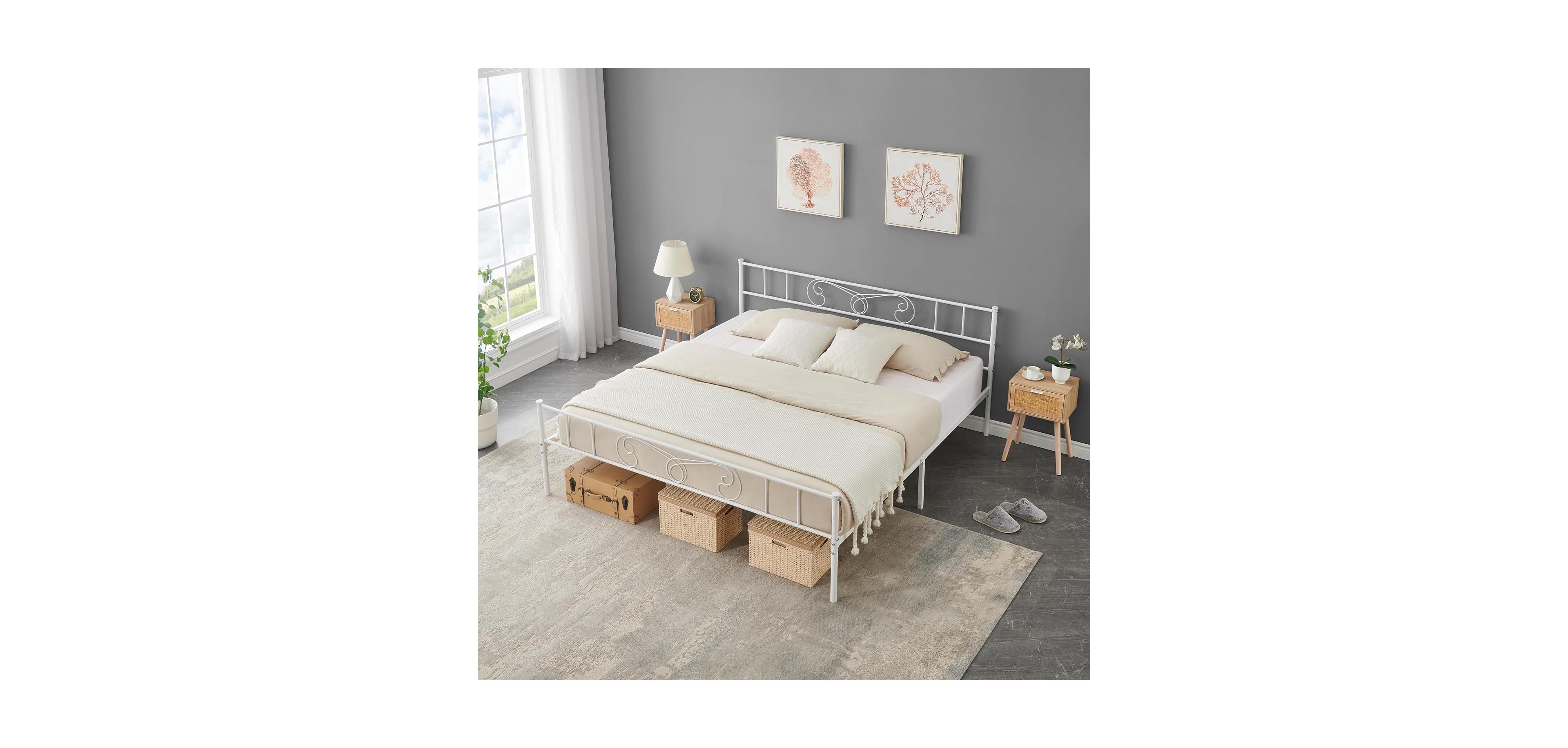 gaomon Easy Assembly King Size Bed Frames Space Saving, for Living Room, Guest Room