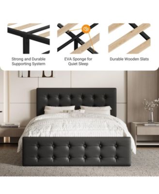 Easy Assembly Full Size Bed Frame Space Saving, for Living Room, Guest Room