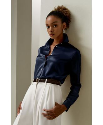 Women's Spread Collar Silk Shirt