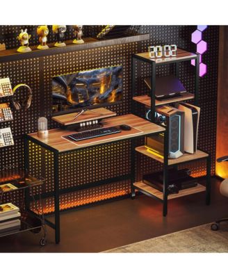 Computer Desk with Monitor Sd 4-Tier Shelf Home Office Desk