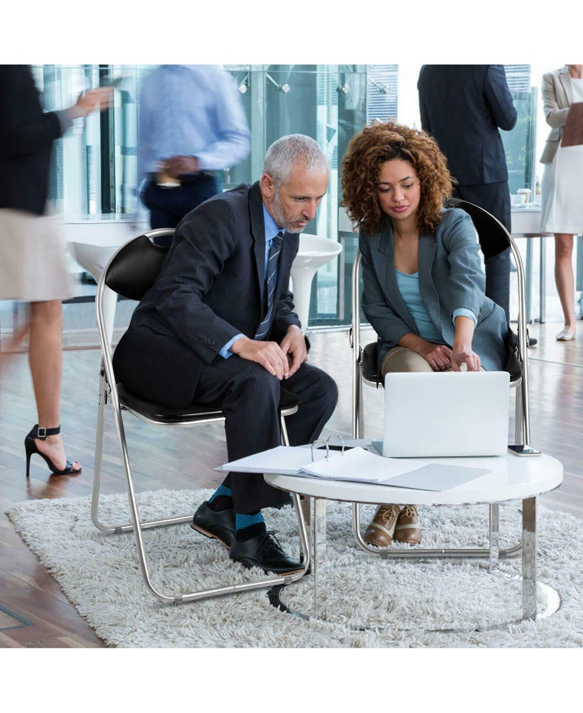 Costway U Shape Folding Chairs Furniture Home Outdoor Picnic Portable