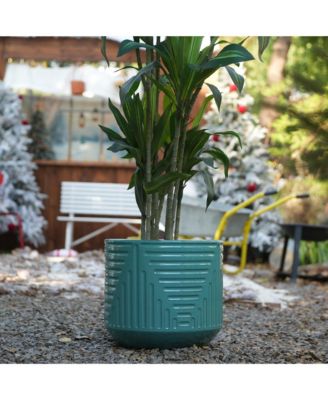 Handmade Ceramic Planter Pot for Monstera & Fiddle Leaf Fig,16 Inch Breathable Indoor/Outdoor Plant Pot with Textured Design