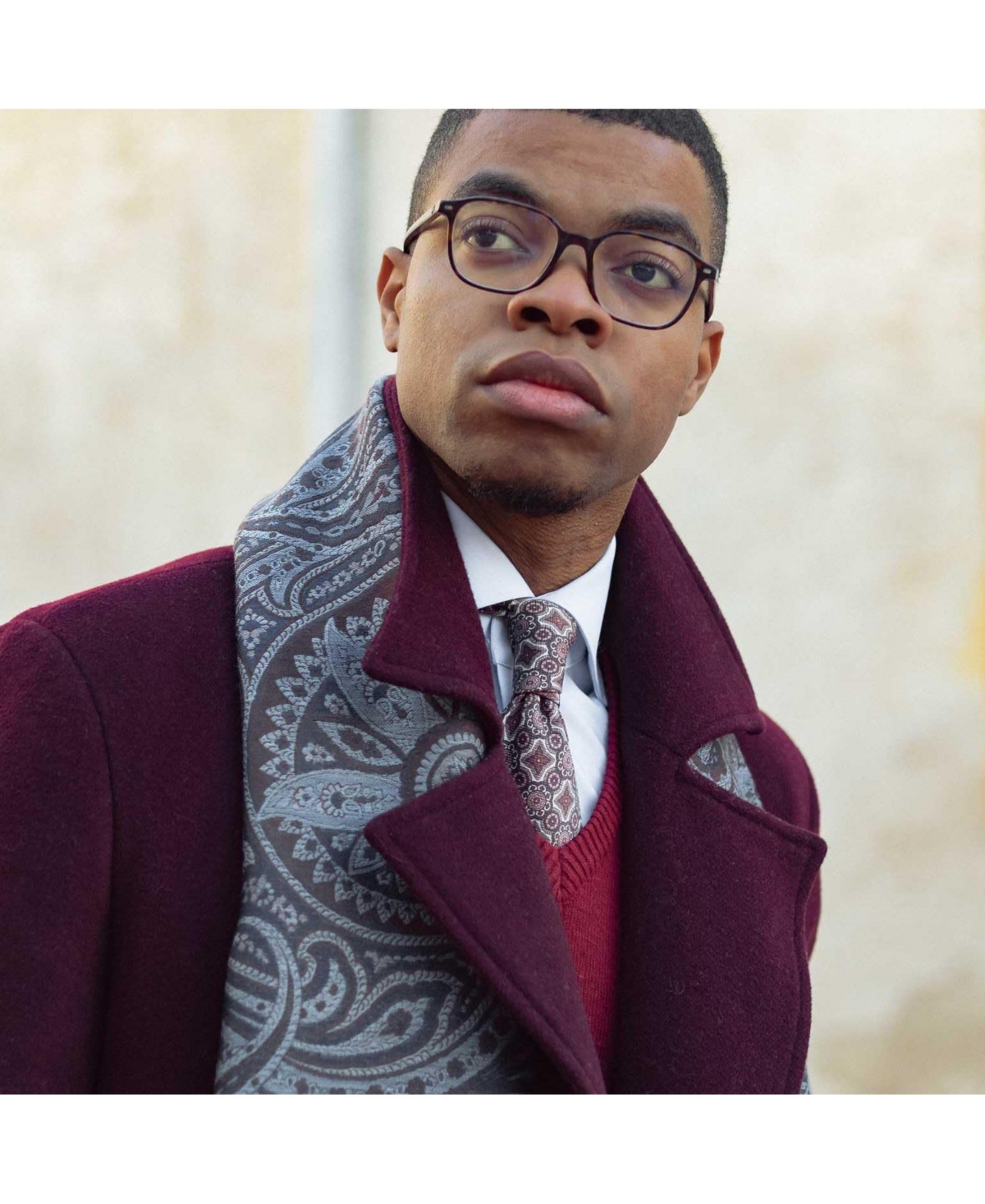 Elizabetta Men's Leone - Wool Silk Scarf for Men