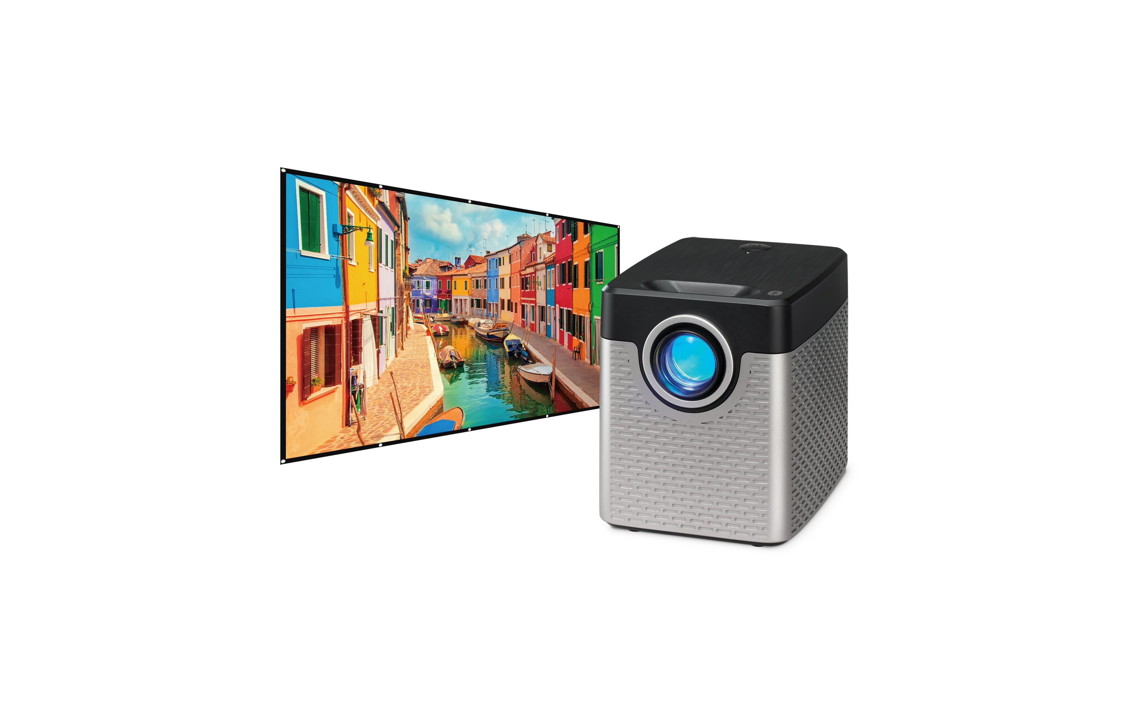 Gpx PJ504VPS 720p 120-Lumen Projector with Screen and Bluetooth Transmitter