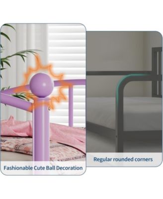 Daybed, Sturdy Metal Day Bed with Steel Slat Support, Arched Headboard Sofa Bed for Living Room