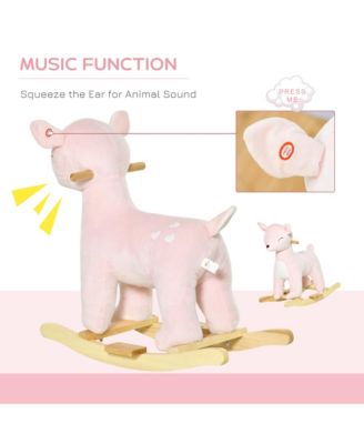 Kids Rocking Horse, Deer Shaped Ride on Horse with Realistic Sound