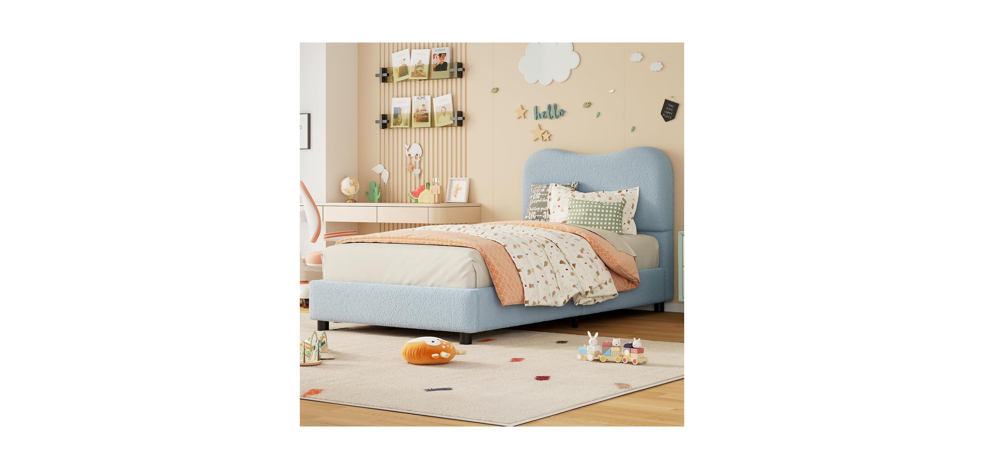 gaomon Twin Size Platform Bed Frame Metal Frame Twin Bed Fame Space Saving, for Living Room