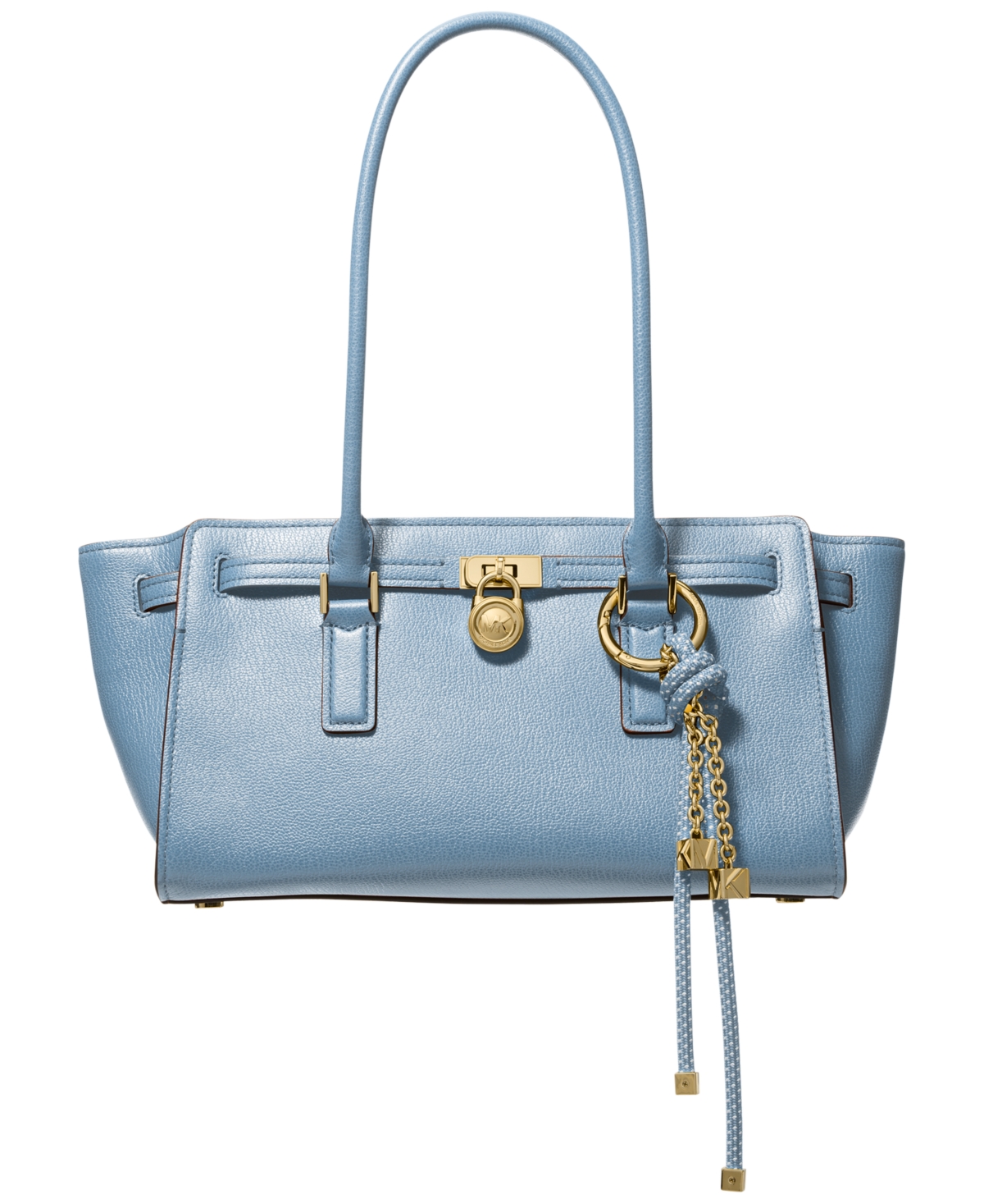Michael Kors Hamilton Moderne Small Leather Satchel In Blue