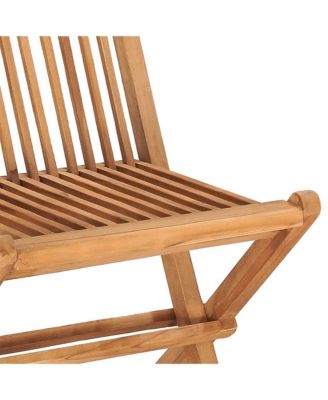 3 Piece Folding Patio Dining Set Solid Teak Wood