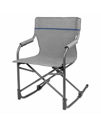 Limited Folding Steel Frame Rocking Director Chair, Gray