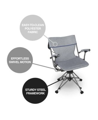 Portable 360 Degree Swivel Armed Bag Chair, Grey