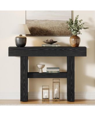 41.34-Inch Farmhouse Console Table, 2-Tier Narrow Sofa Table Behind The Couch, Entryway Furniture