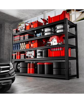 5-Tier 60 in W x 78 in H x 24 in D Adjustable Solid Plate Heavy Duty Metal Shelving Unit