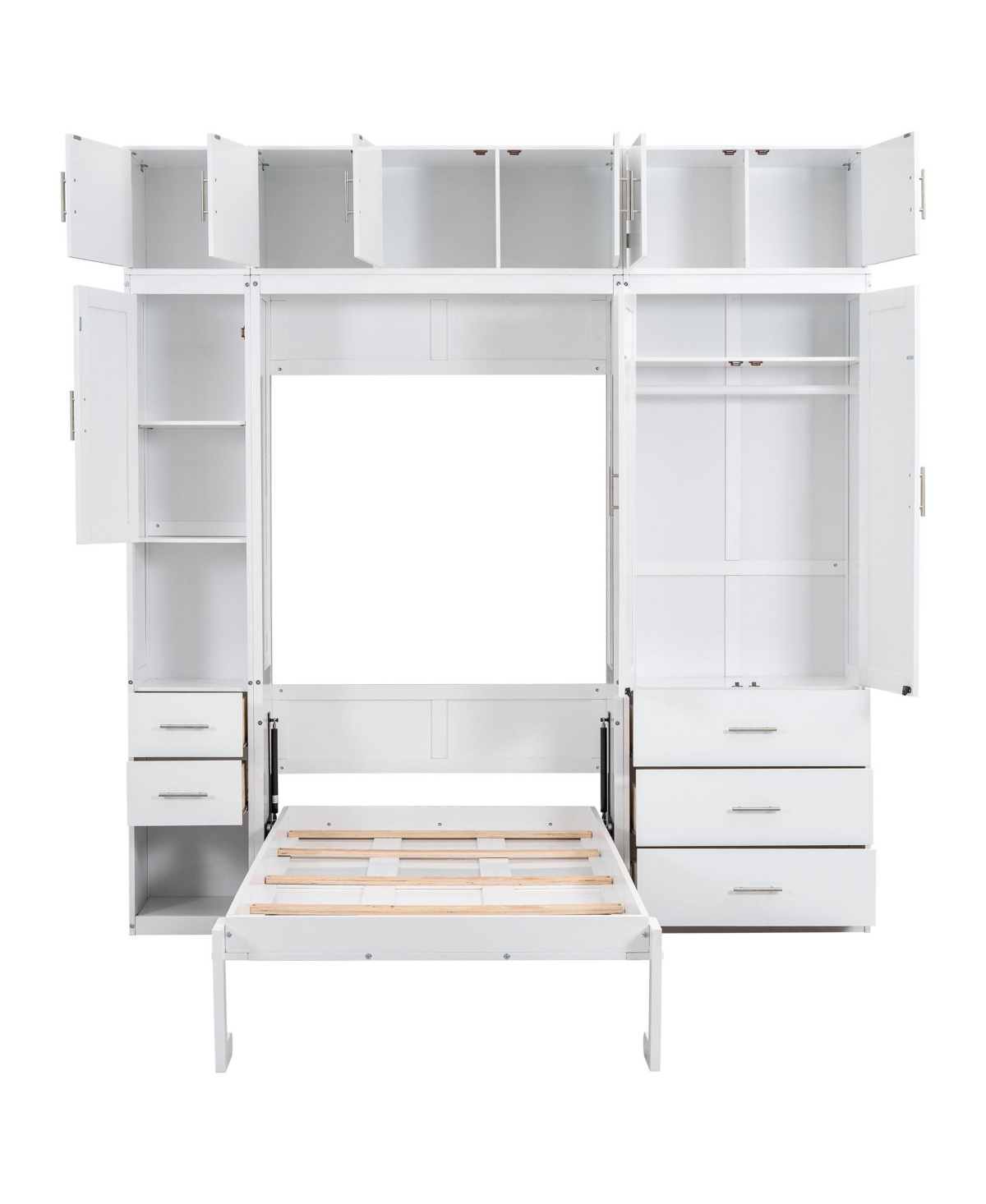 Boyel Living Twin Size Murphy Bed with Lockers and Wardrobes, With installation video