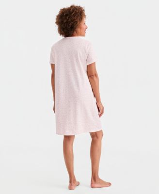 Women's Cotton Essential Short-Sleeve Henley Sleepshirt