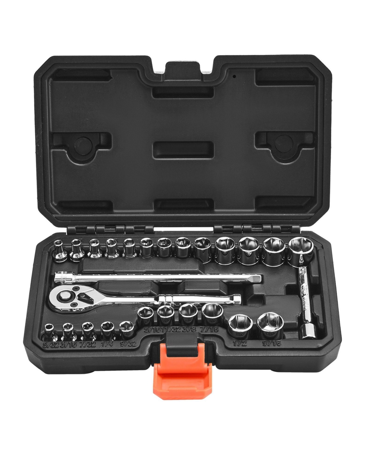 Mecale 27-Pc 1/4" Socket & Ratchet Set, Sae/Metric, Cr-v Steel, Case Included.
