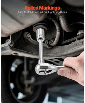 39-Piece Socket & Ratchet Set, 1/4" & 3/8" Drive SAE & Metric, Ratchet Wrench, Accessories, Storage Case, CR-V Steel