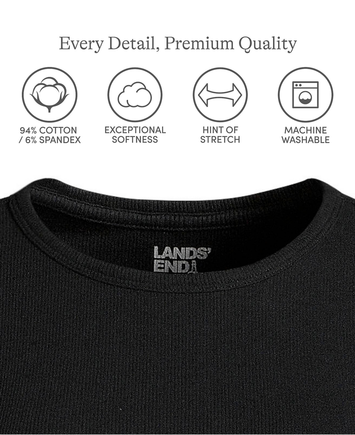 Lands' End Plus Micro Rib T-Shirt