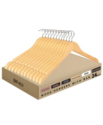 Premium Wooden Clothes Hangers, Solid Wood Coat Shirt Top Hangers for Jackets, Shirts, Dresses, Blouse, Overcoat, Tank top