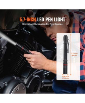 Rechargeable LED Pen Light, 5.9", 300 Lumens, 3 Light Modes, Adjustable Focus, IP44 Waterproof