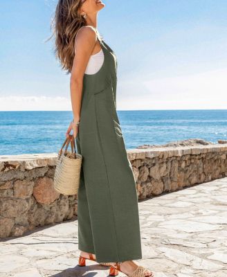 Women's V-Neck Overall Jumpsuit