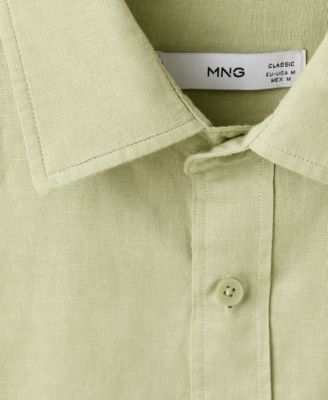 Men's Short Sleeve Linen-Blend Shirt