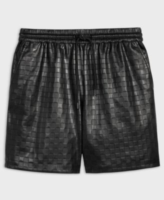 Men's Checkerboard Pleather Shorts