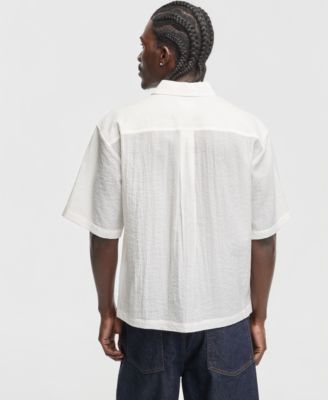 Men's Boxy-Fit Sheer Short-Sleeve Shirt