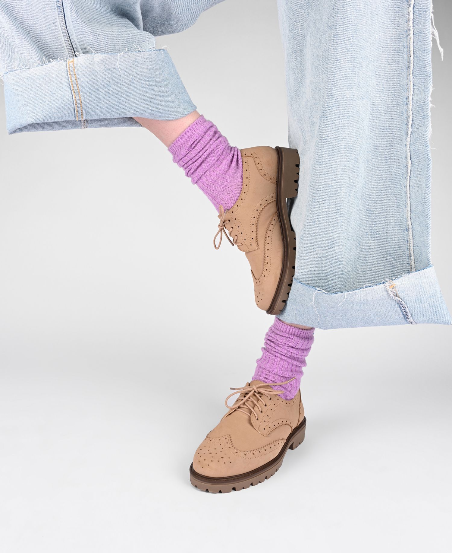 Women's Claudiya Lug Sole Lace Up Oxford Loafers