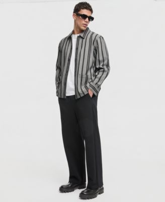 Men's Relaxed-Fit Striped Overshirt