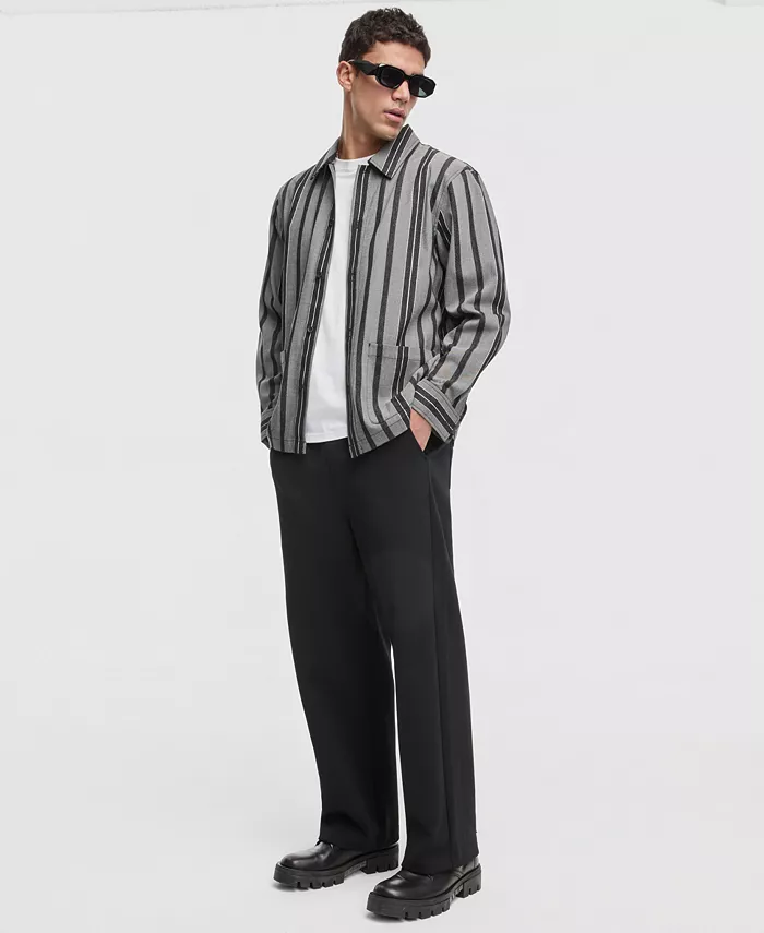 Men's Relaxed-Fit Striped Overshirt - thumbnail 6