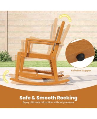 Acacia Wood 3-Piece Patio Rocking Bistro Set