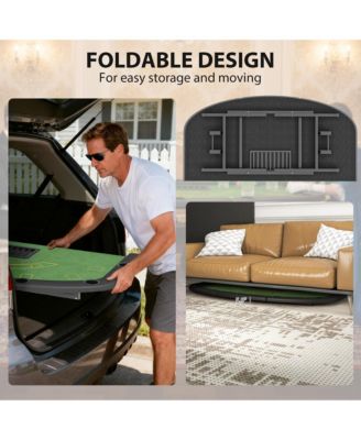 72" Foldable Poker Table, Portable 8-Player jack Table