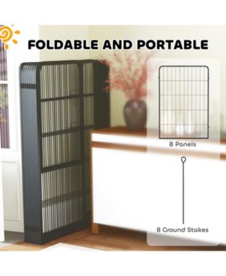 Dog Crate 8 Panel Metal Pet Fence for Medium and Large Dogs in Black