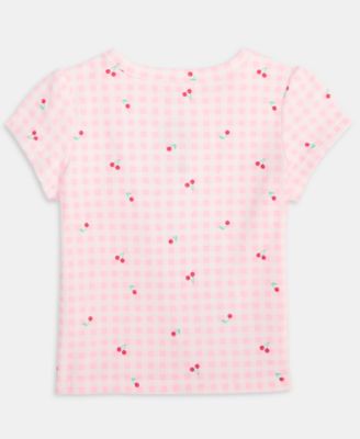 Toddler Girls' 2T-4T Mix and Match Cherry Gingham Print T-Shirt