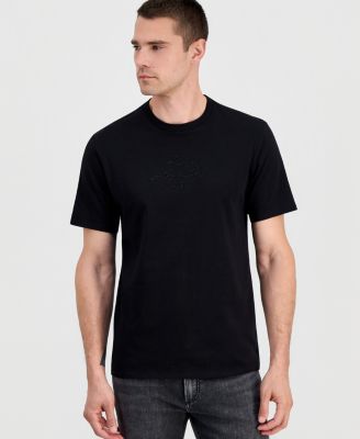 Men's Embroidered Logo Cotton Crewneck T-Shirt