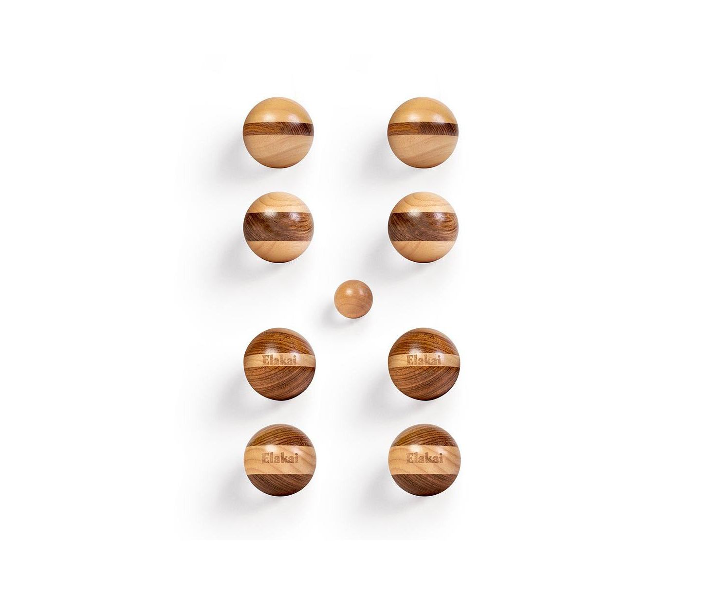 Детские игрушки Elakai Hevea Wood 72mm Travel Bocce Set, цвет: Светлый коричневый — фото 2