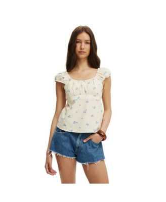 Women's Tie Back Babydoll Top