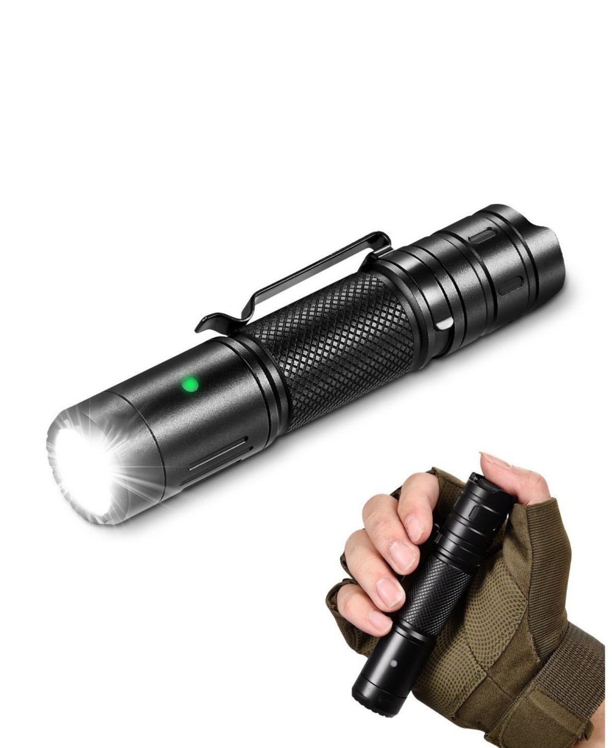 Mecale Rechargeable High Lumens Led Flashlight, 6 Lighting Modes, IP66 Waterproof, Handheld Portable Flash Light