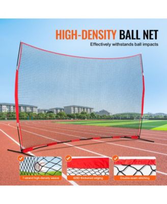 Barricade Backstop Net, 16 x 10 ft Sports Barrier Netting with Carry Bag, Practice Protection Screen for Backyard Training
