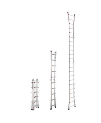 20.5 ft Telescoping A-Frame Ladder, Compact Aluminum Multi-Function Extension Ladder, Collapsible Design, 330 lb Load Capacity