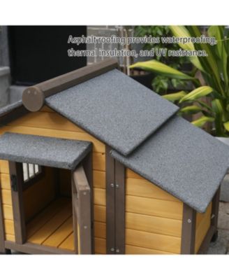 Dog House with Lockable Ventilated Door  in Dark yellow
