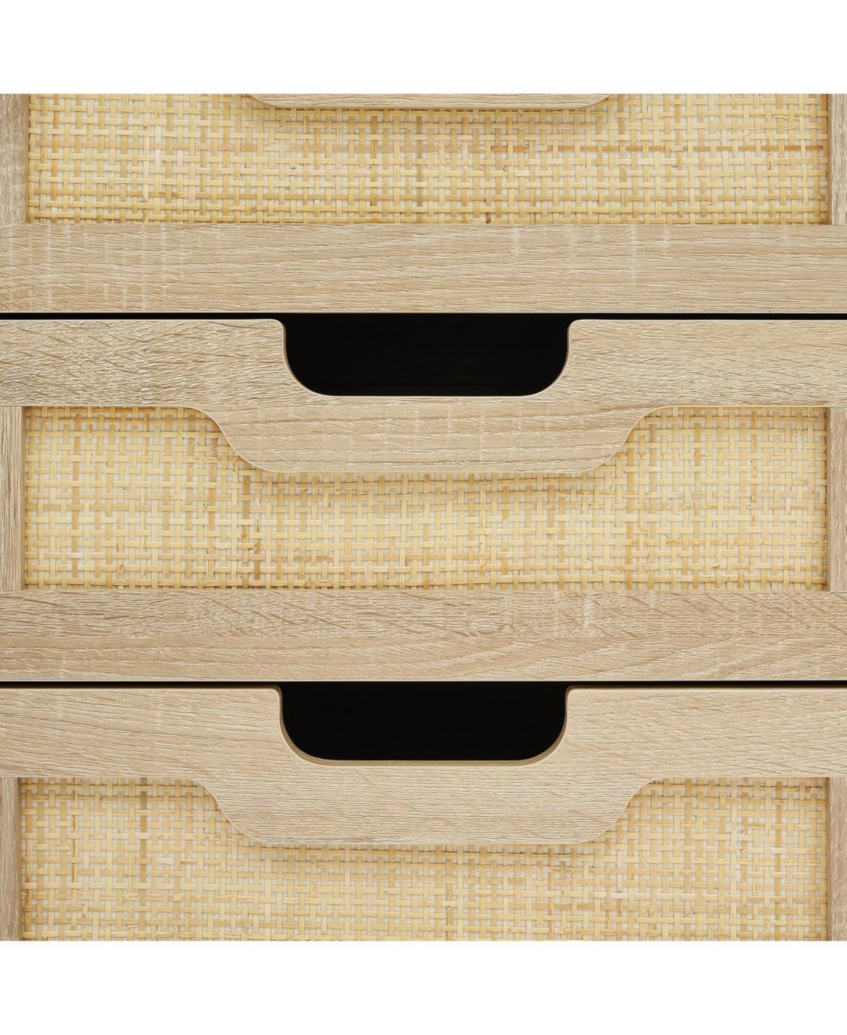 Gaomon Rattan Nightstand with 3 Drawers, Storage Night Table, Bedside Cabinet with Shelves for Bedroom, Living Room