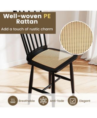Dining Chairs with PE Rattan Seats for Dining Room, Kitchen, Restaurant