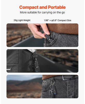 Rechargeable Mini Keychain LED Flashlight, 200 High Lumens, 2 Lighting Modes, IPX7 Waterproof